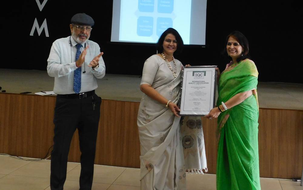 SSVM Group of Institutions of Coimbatore (Tamil Nadu) India gets certified with International Quality Certification (IQC)